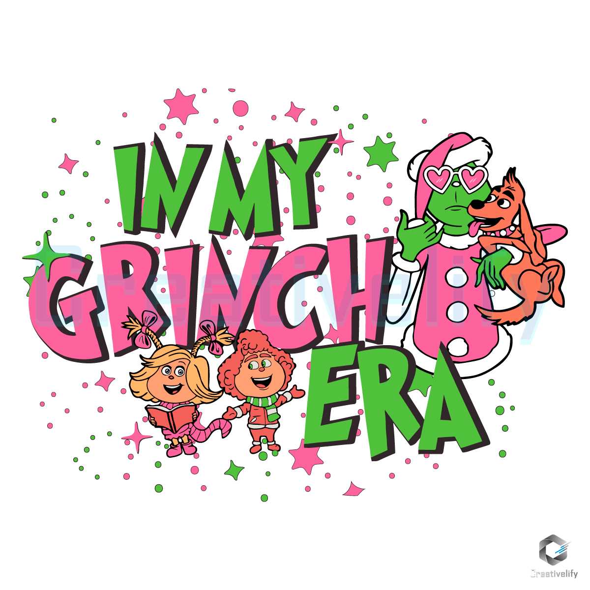 In Pink Grinch Era SVG Christmas Party File Design - CreativeLify