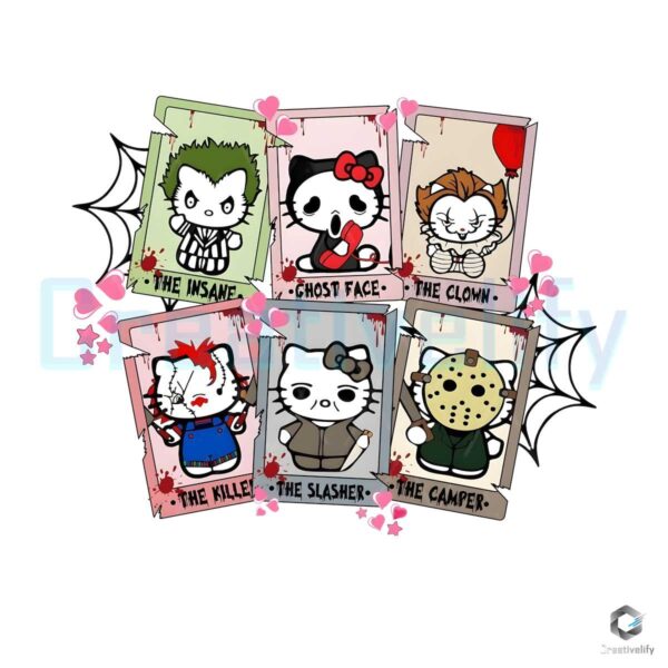Free Hello Kitty Tarot Card Horror SVG File