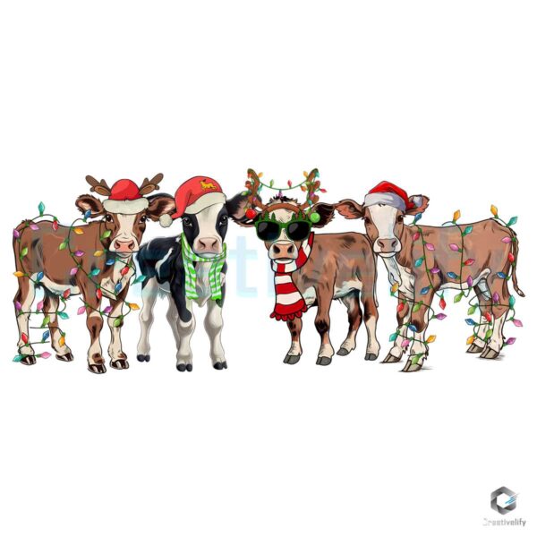 Santa Cow Christmas Animal PNG File Download