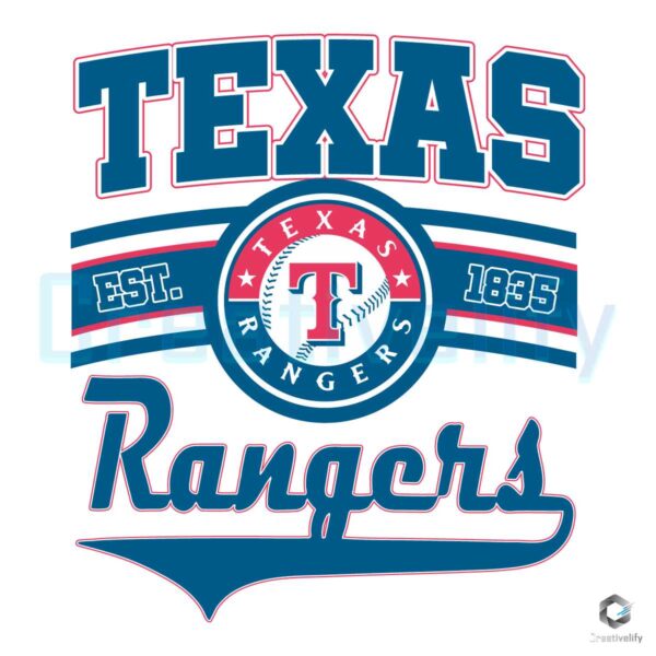 Texas Rangers Baseball Est 1835 SVG File