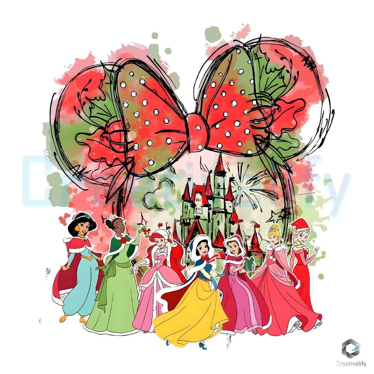 Minnie Mouse PNG File Minnie Christmas Minnie Sublimation 