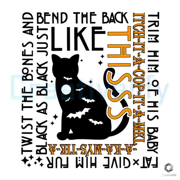 Twist The Bones Halloween Black Cat SVG