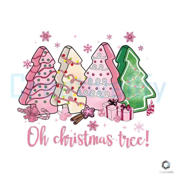 pink-oh-christmas-tree-png-xmas-cake-file-design