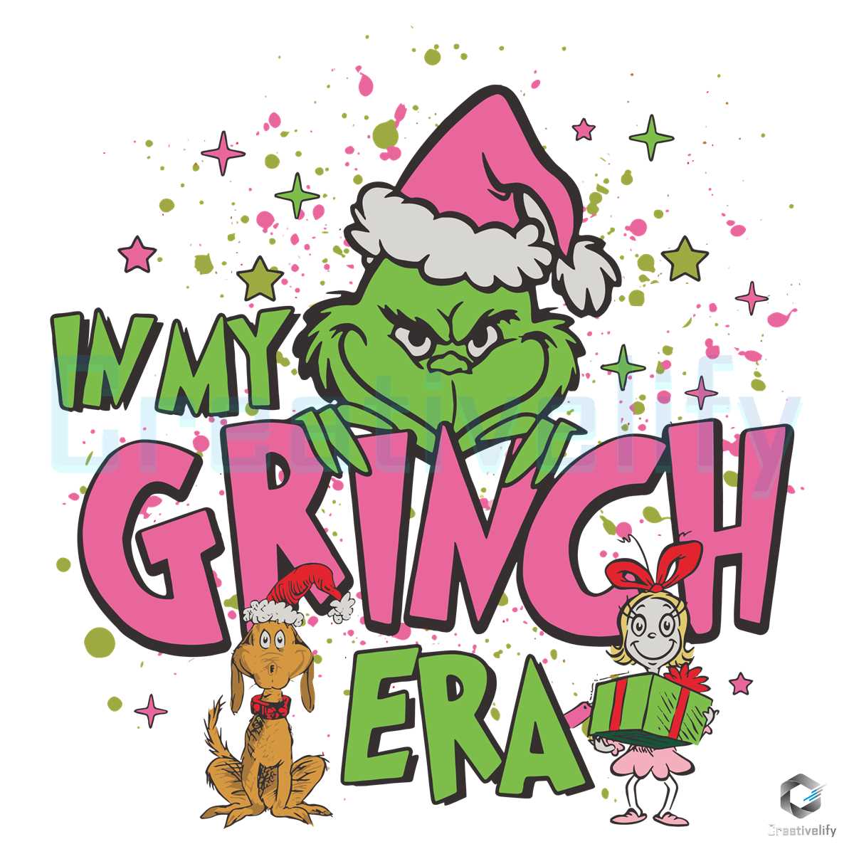 In My Grinch Era SVG Pink Santa Stink Graphic Design File - CreativeLify