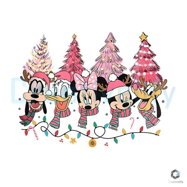 retro-vintage-mickey-and-friend-pink-christmas-png-file