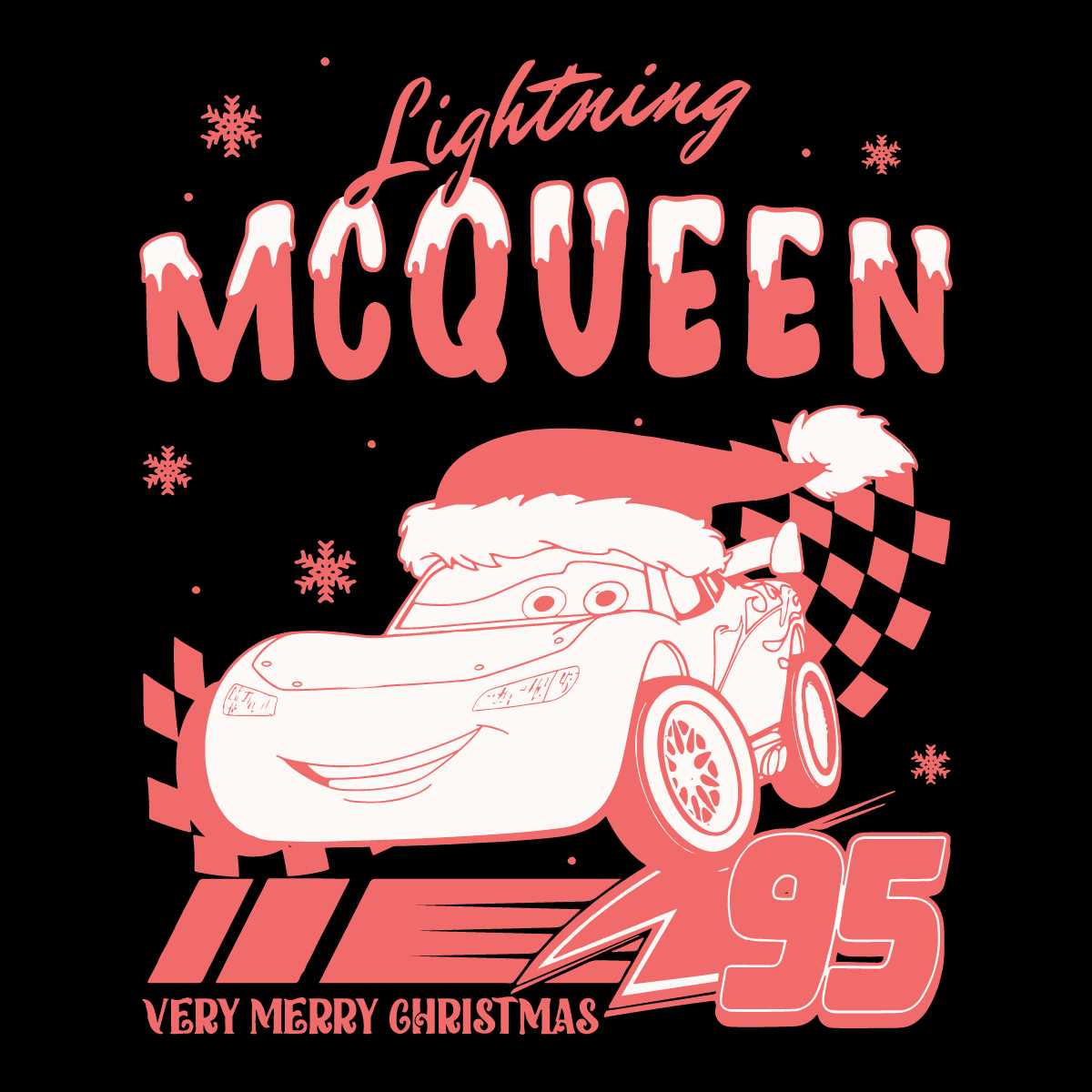 Lightning Mcqueen Christmas SVG Merry Xmas Car File - CreativeLify