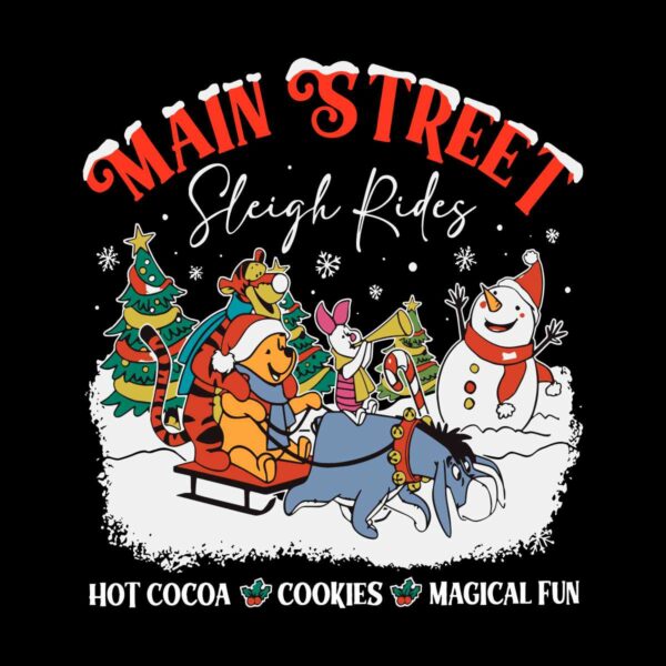 Main Street Sleigh Rides Christmas Pooh SVG
