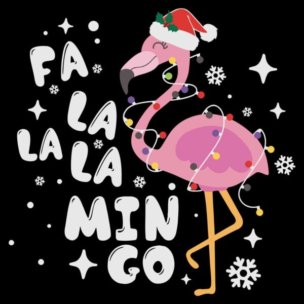 Santa Flamingo Christmas Lights SVG Graphic File