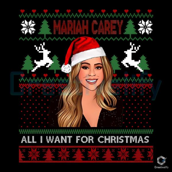 Santa Mariah All I Want For Christmas PNG