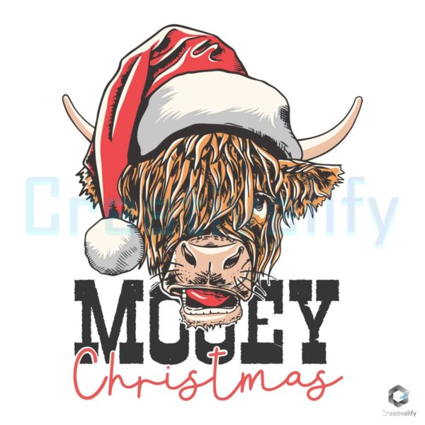 Free Mooey Christmas Cow Western SVG Digital File