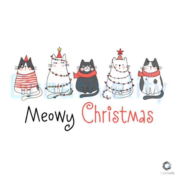 Meowy Christmas Cat Lover Xmas SVG File