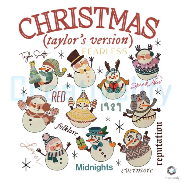 Taylor Version Christmas Snowman PNG File