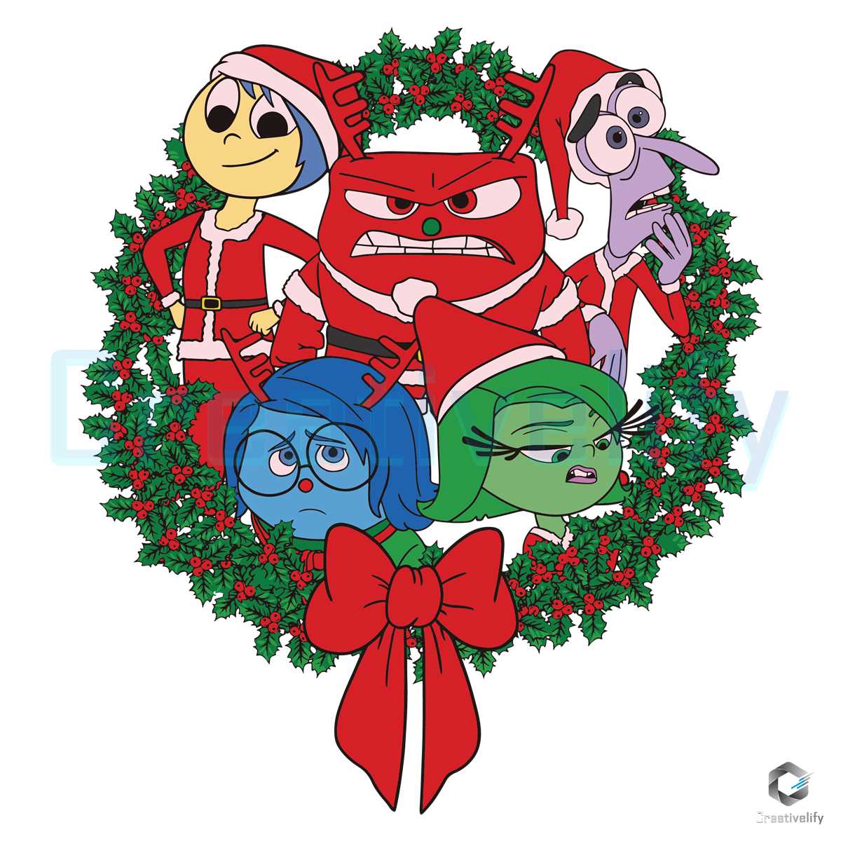 Disney Inside Out Christmas Wreath SVG File CreativeLify