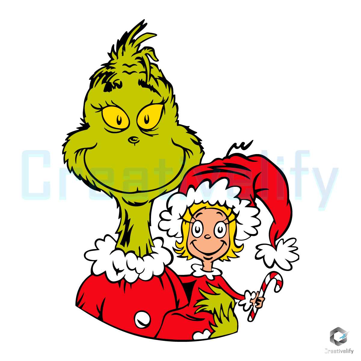 Cindy Lou And Grinch SVG Christmas Vibes Cutting File - CreativeLify