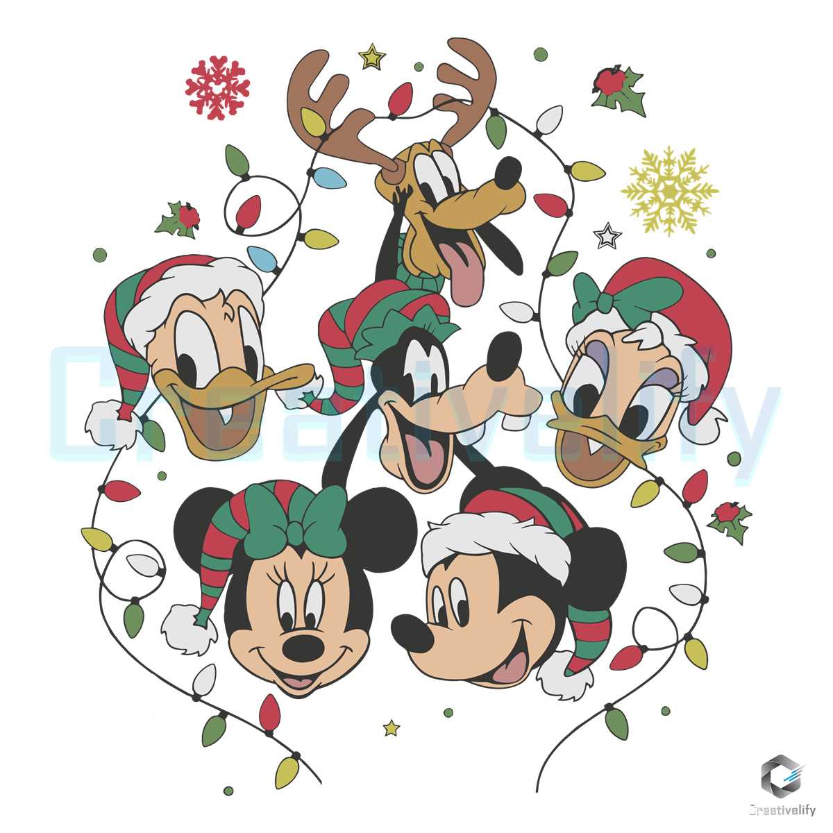 Mickey Friends Christmas Lights Svg Disney Xmas Files Creativelify 3118