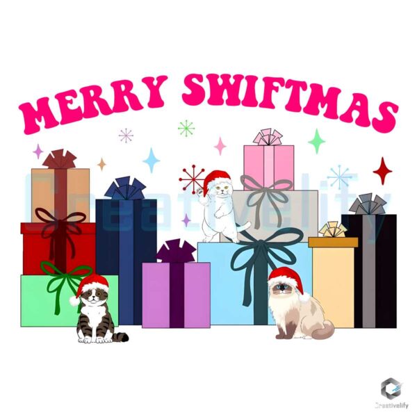 Merry Swiftmas Karma Cat With Santa PNG