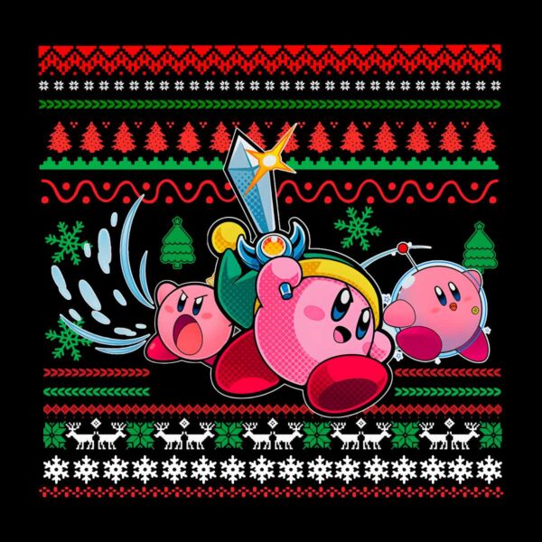 Pink Game Kirby Christmas PNG File Sublimation