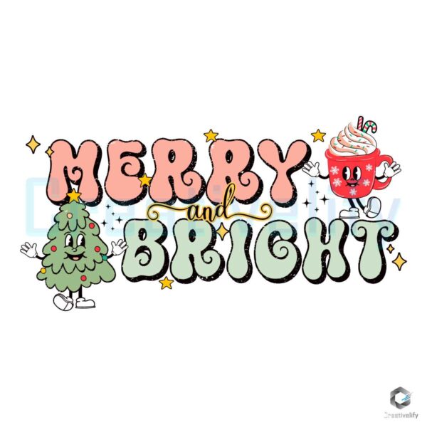 Merry And Bright Christmas Tree SVG Cricut File