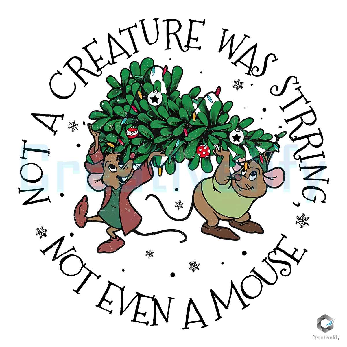 Not A Creature Was Stirring SVG Cute Jaq And Gus File - CreativeLify