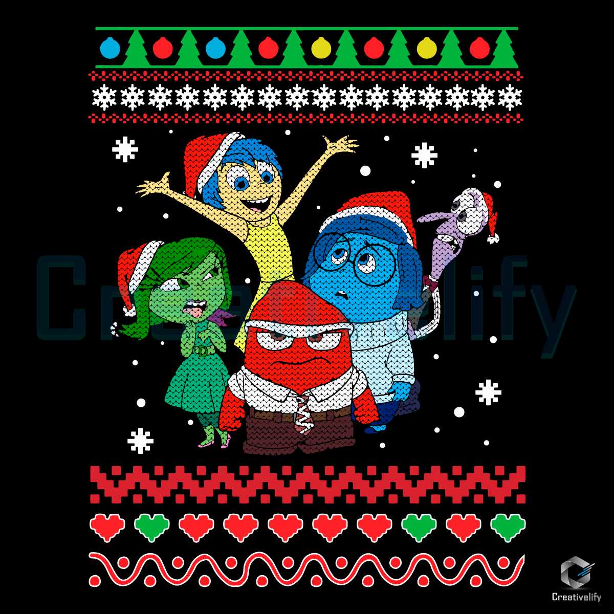 Cute Disney Inside Out Christmas SVG File CreativeLify