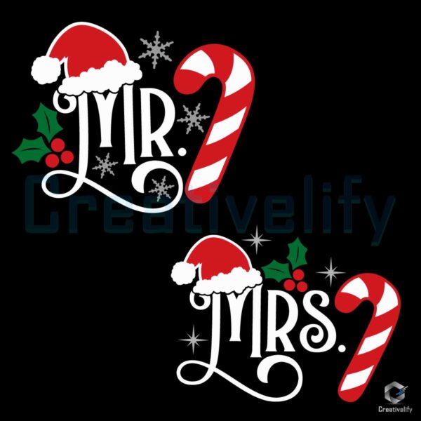 Mr And Mrs Couple Christmas Hat SVG File