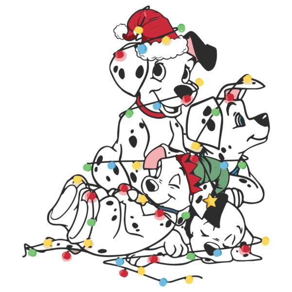 Dalmatian Dog Christmas Lights SVG File