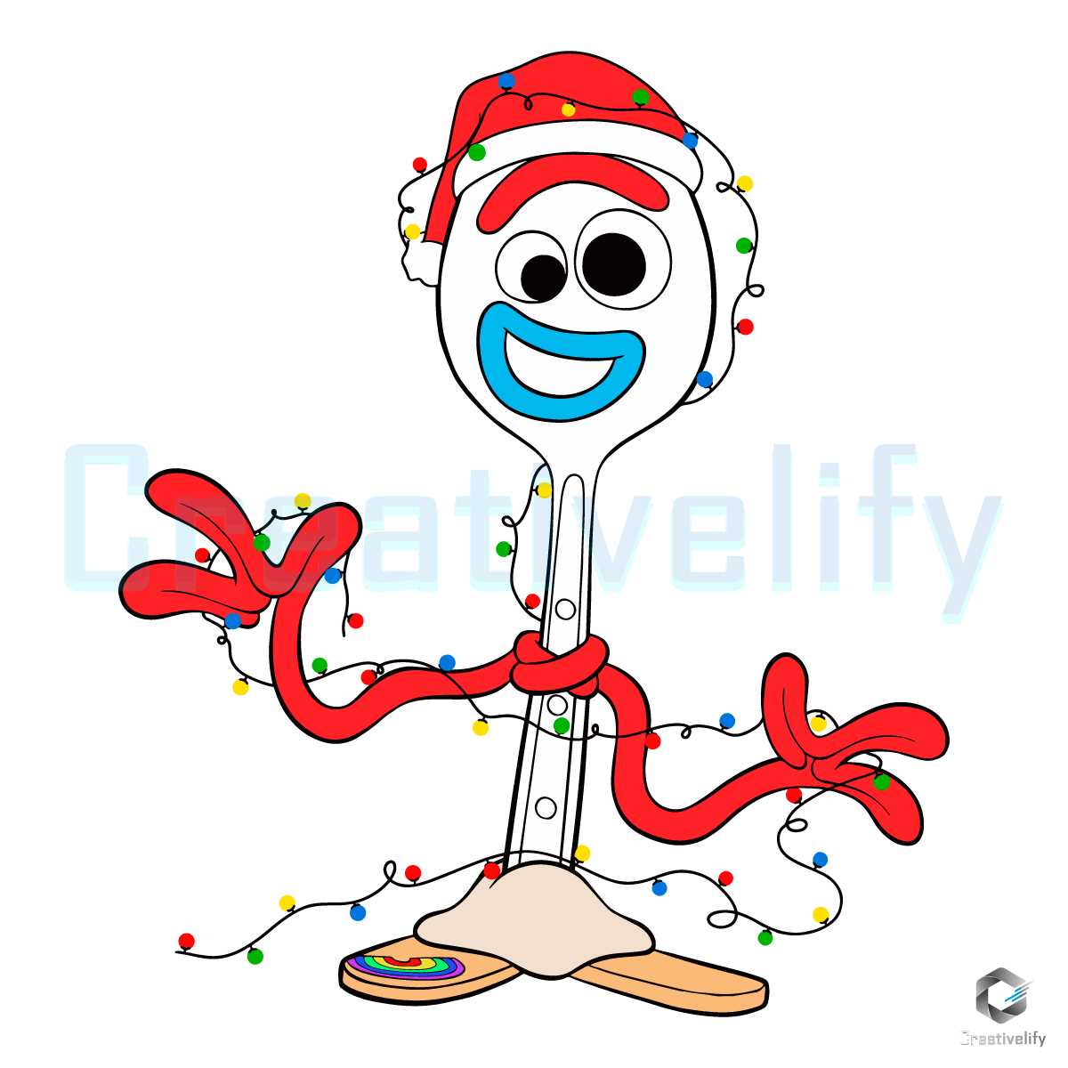 Free Toy Story Forky Christmas SVG Disney Xmas Lights File - CreativeLify