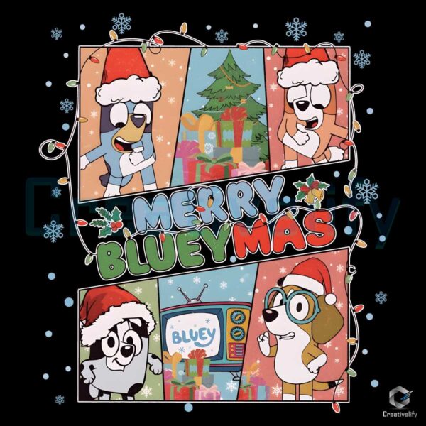 merry-blueymas-christmas-family-bluey-png-download