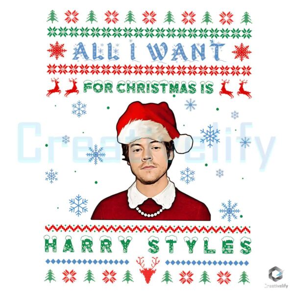 Harry Styles All I Want For Christmas PNG