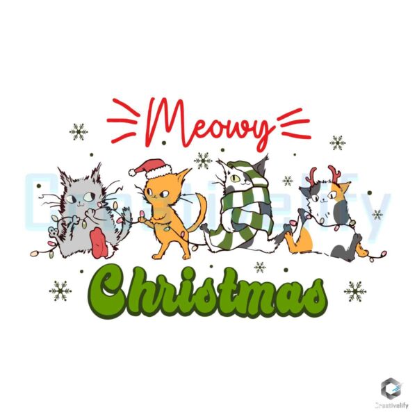Funny Meowy Christmas SVG File For Cricut
