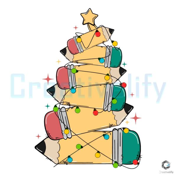 Funny Pencil Tower Christmas Light SVG File