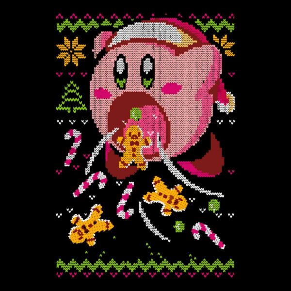 Pink Kirby And Gingerbread Christmas PNG