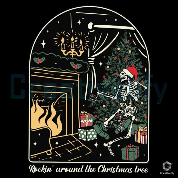 rockin-around-the-christmas-tree-skeleton-svg-cricut-files