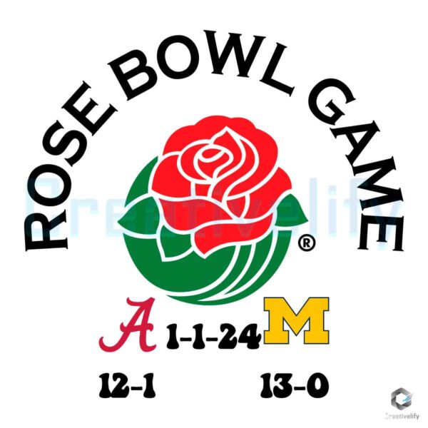 Rose Bowl 2024 Game Alabama VS Michigan SVG