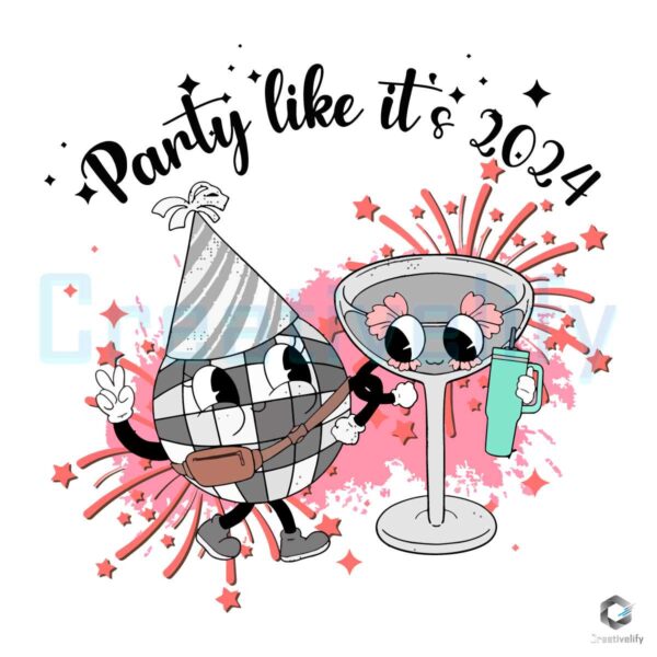 party-like-its-2024-disco-ball-glass-svg