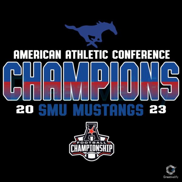 SMU Mustangs AAC Champions 2023 SVG