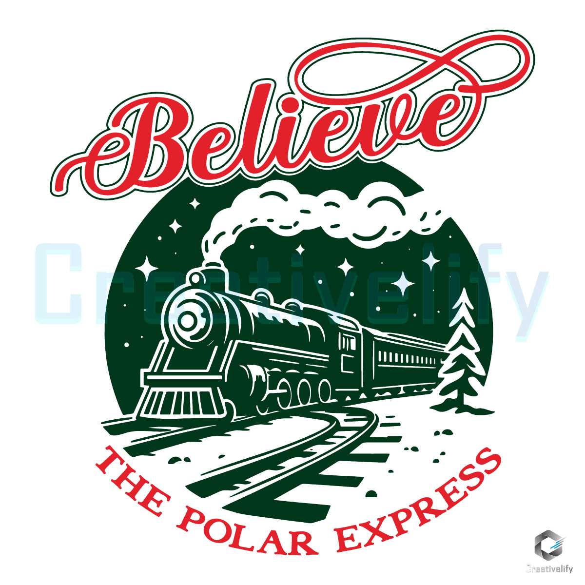 Believe The Polar Express SVG Retro Christmas Movie File - CreativeLify