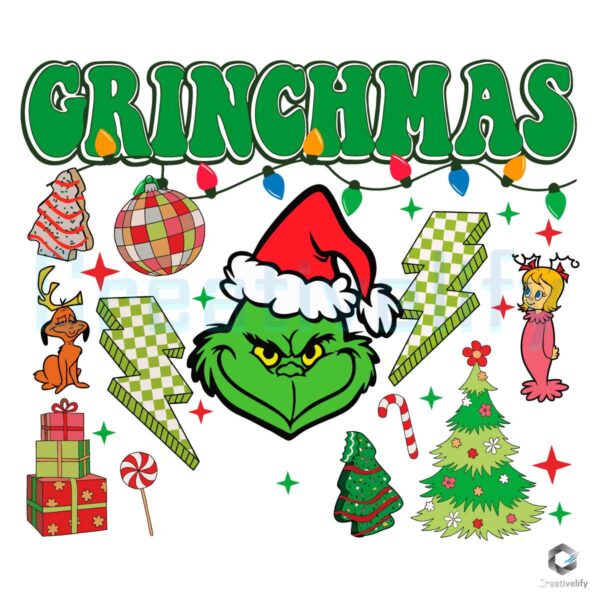 Funny Grinch Face Christmas SVG Grinchmas Ornament File - CreativeLify
