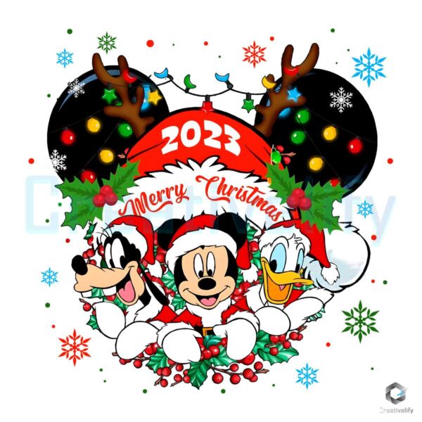 Merry Christmas Santa Disney Friends 2023 PNG