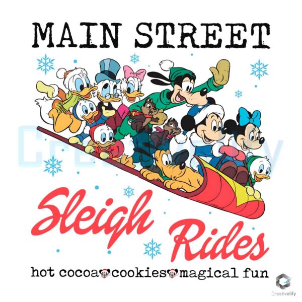 vintage-mickey-and-friends-main-street-sleigh-rides-png