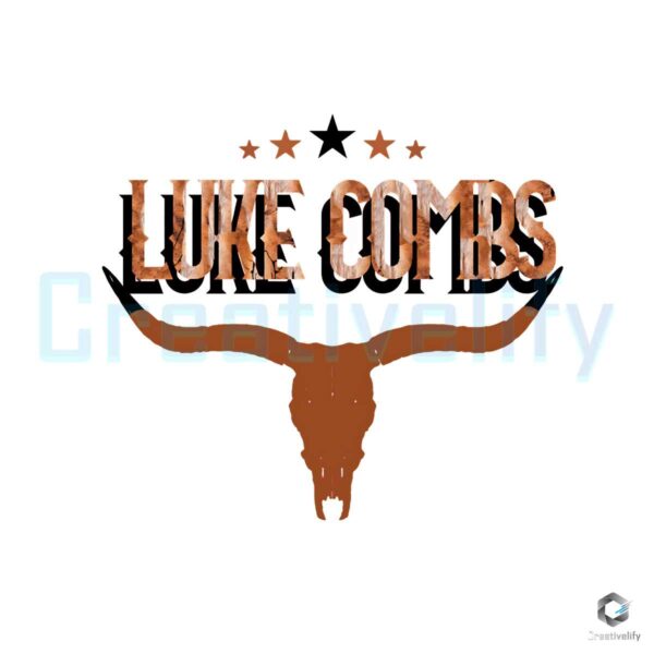 Luke Combs Crazy Bullhead PNG File Design