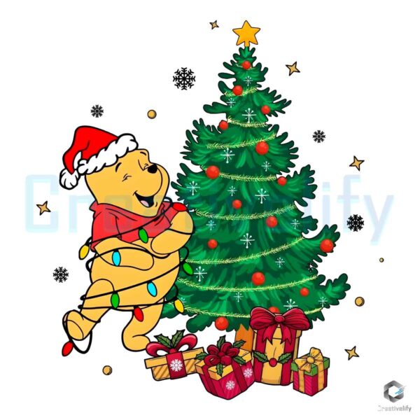 Winnie The Pooh Christmas Tree PNG File Digital
