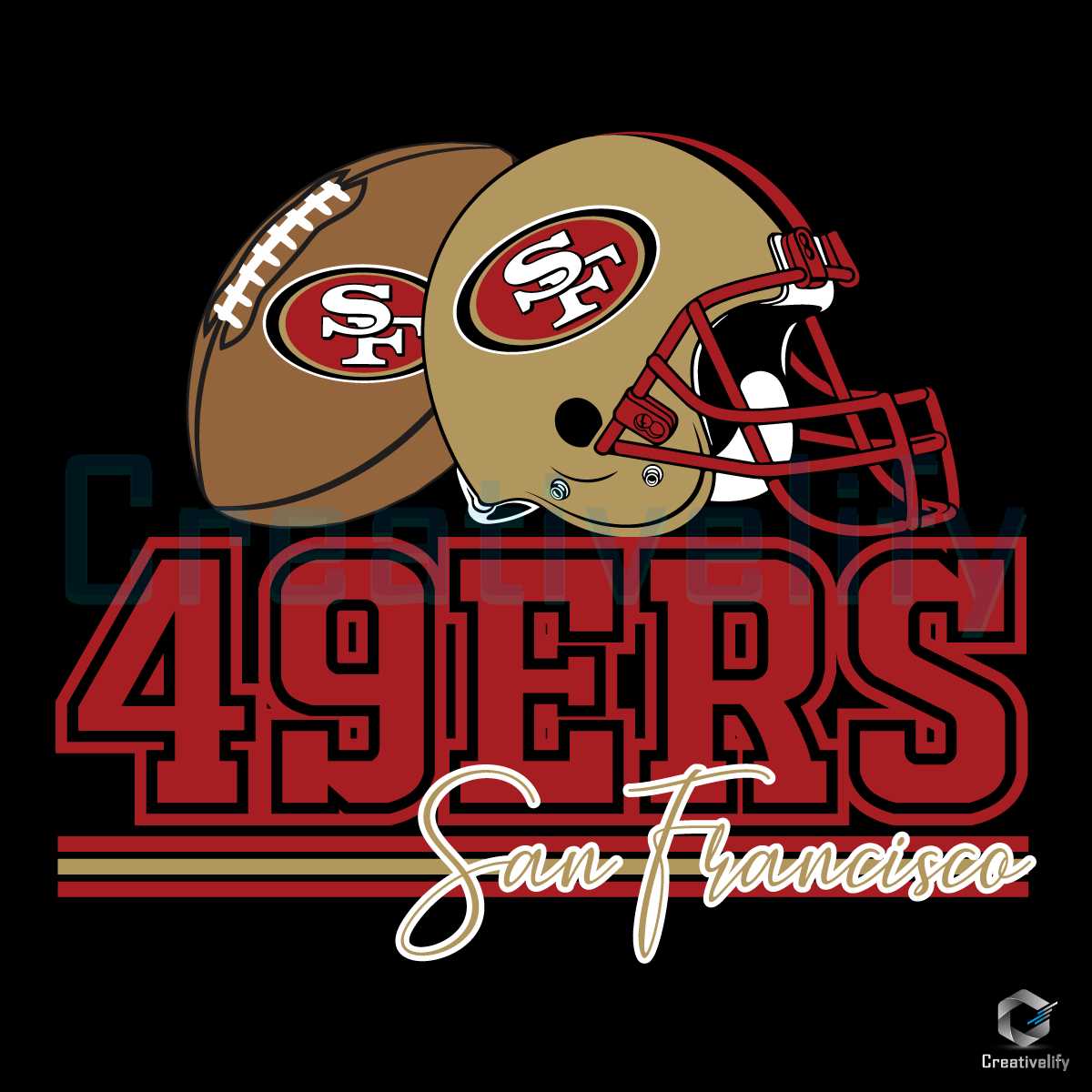 San Francisco Football SVG 49ers Helmet File Download - CreativeLify