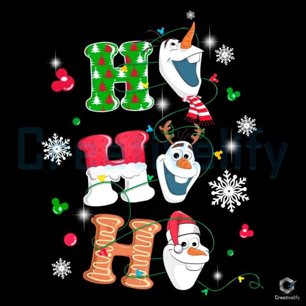 Cute Ho Ho Ho Olaf Frozen Christmas PNG