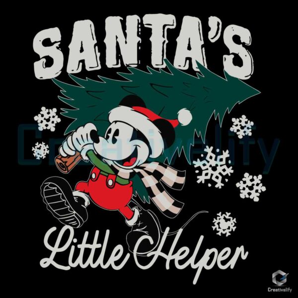 Santa's Mickey Little Helper Christmas Tree SVG