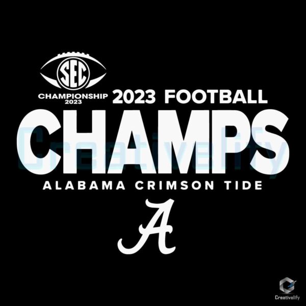 Alabama Football Team SEC Champs 2023 SVG