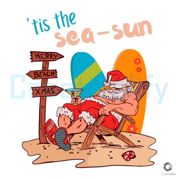 tis-the-sea-sun-merry-beach-xmas-svg