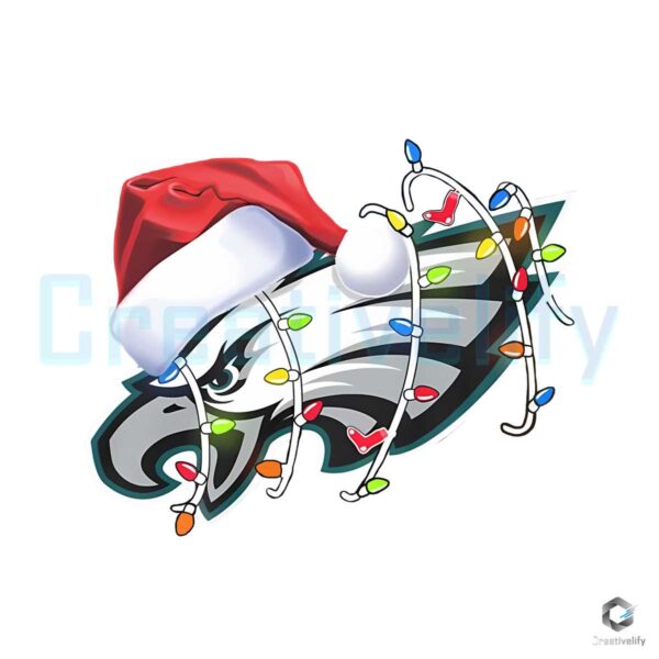 eagles-with-santa-hat-and-christmas-light-png