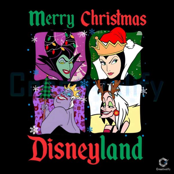 Merry Xmas Disneyland Disney Villains PNG File
