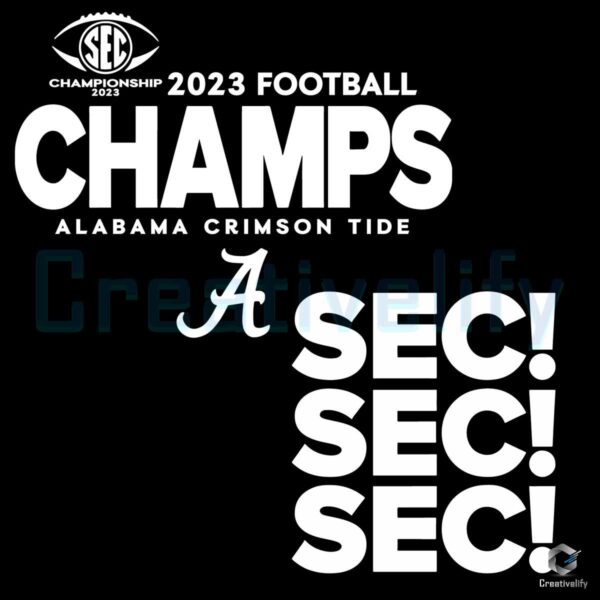 Alabama Football SEC Champions 2023 SVG File
